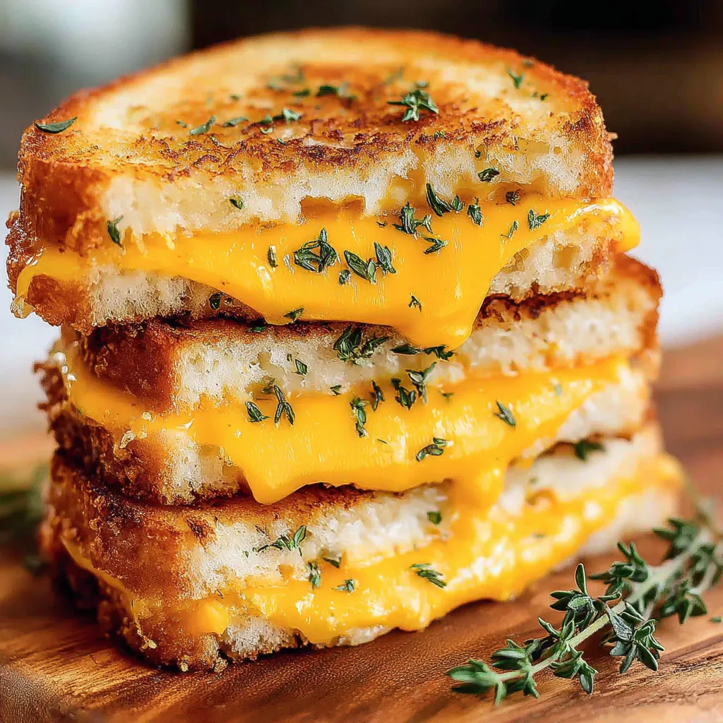 A stack of grilled cheese sandwiches.