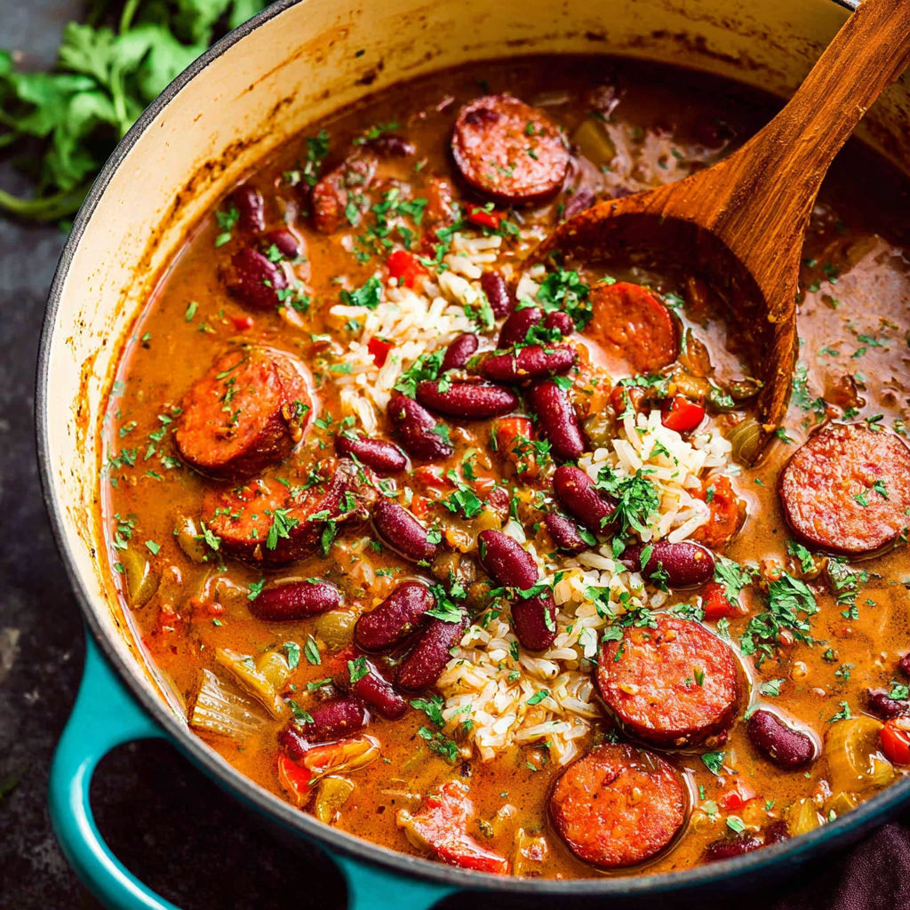 A bowl of red beans and rice.