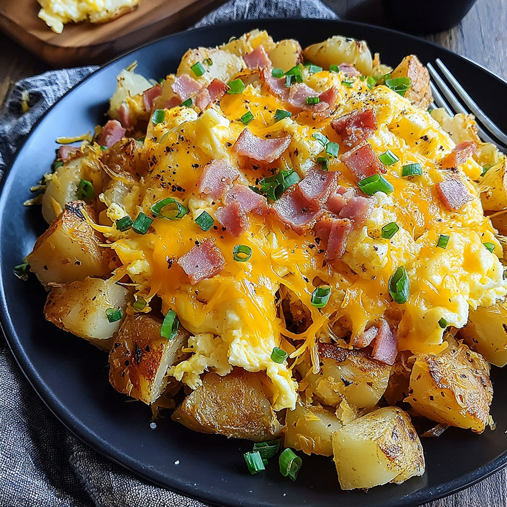 A plate of food with cheese and potatoes.