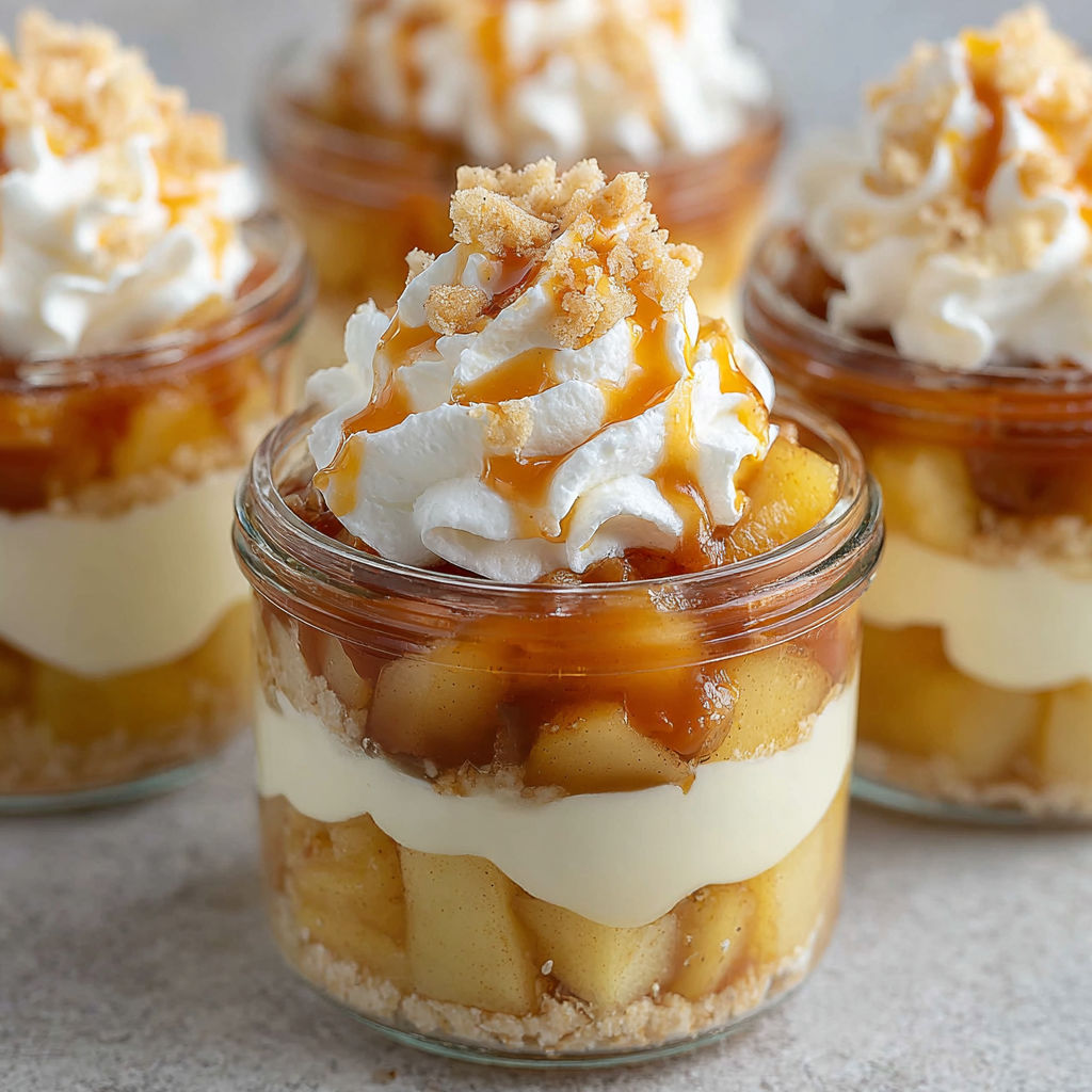 A dessert in a glass cup with whipped cream and caramel.
