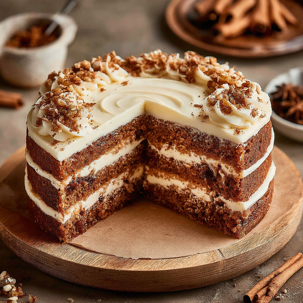 A slice of brown sugar chai cake.