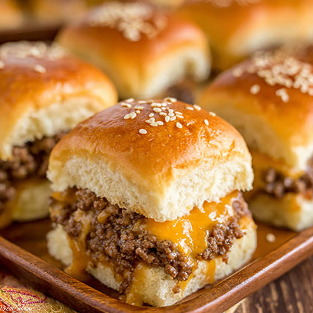 A plate of cheeseburger sliders.